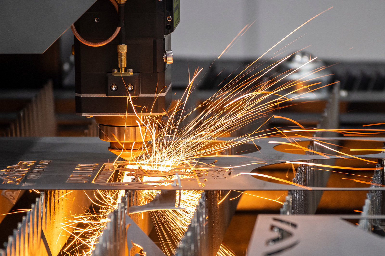Close up of Laser Cutting by Antech technologies.
